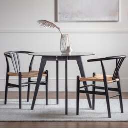 Brea 4 Seater Round Glass Top Dining Table - thumbnail 1