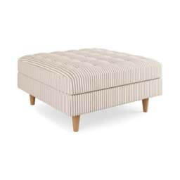 Zoe Pinstripe Fabric Square Storage Footstool - thumbnail 6
