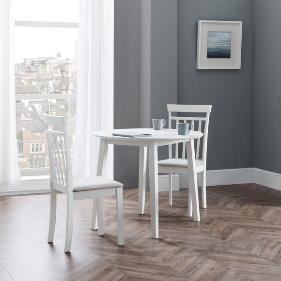 Coast 2-4 Seater Round Drop Leaf Dining Table with 2 Chairs - image 1