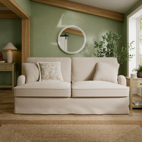 Beatrice II Faux Linen Fixed Loose Cover 3 Seater Sofa - image 1