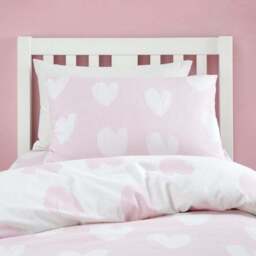 Catherine Lansfield Hearts 100% Brushed Cotton Duvet Cover & Pillowcase Set - thumbnail 2