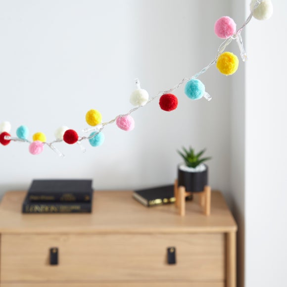 Multicoloured Pom Pom String Lights - image 1