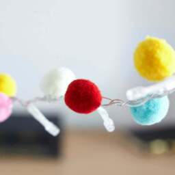 Multicoloured Pom Pom String Lights - thumbnail 3