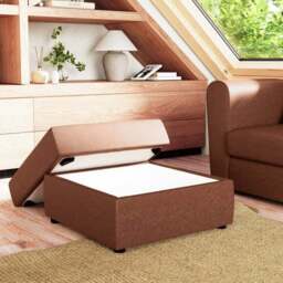 Square Arizona Faux leather Storage Footstool - thumbnail 2