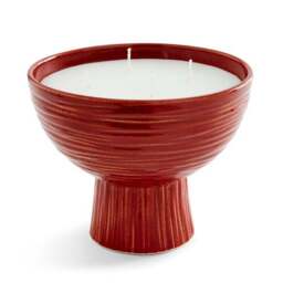 Textured Ceramic Woody Round Multi Wick Candle - thumbnail 3