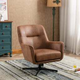 Image Furnishings Felicia Faux Leather Swivel Chair - thumbnail 2