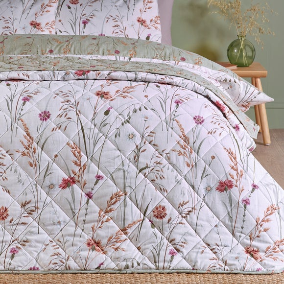 Catherine Lansfield Grasmere Brushed Floral Bedspread - image 1