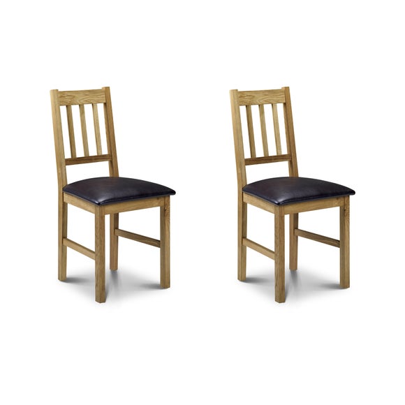 Coxmoor Set of 2 Dining Chairs, Brown Faux Leather - image 1