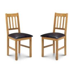 Coxmoor Set of 2 Dining Chairs, Brown Faux Leather - thumbnail 3