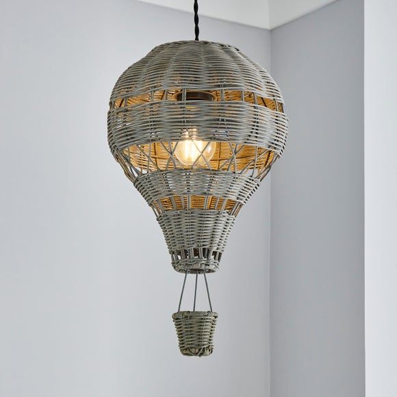 Hot Air Balloon Rattan Easy Fit Pendant Shade - image 1