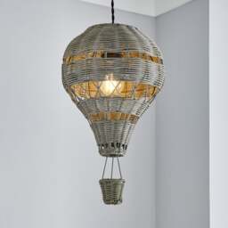 Hot Air Balloon Rattan Easy Fit Pendant Shade - thumbnail 1