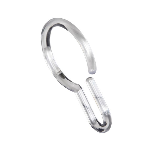 Pack of 12 Quick Clip Clear Shower Curtain Hooks