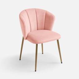 Kiley Dining Chair with Gold Legs, Velvet - thumbnail 4