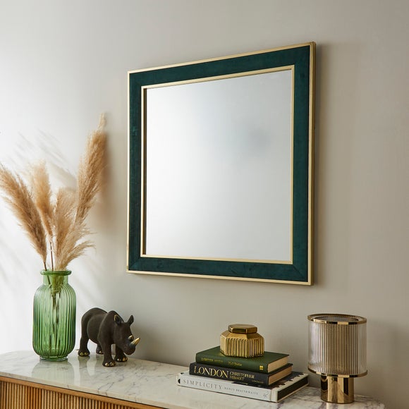 Velour Fabric Rectangle Wall Mirror - image 1