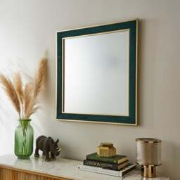 Velour Fabric Rectangle Wall Mirror - thumbnail 1