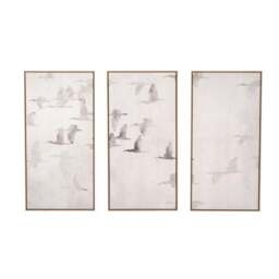 Set of 3 Birds Natural Framed Canvases - thumbnail 4
