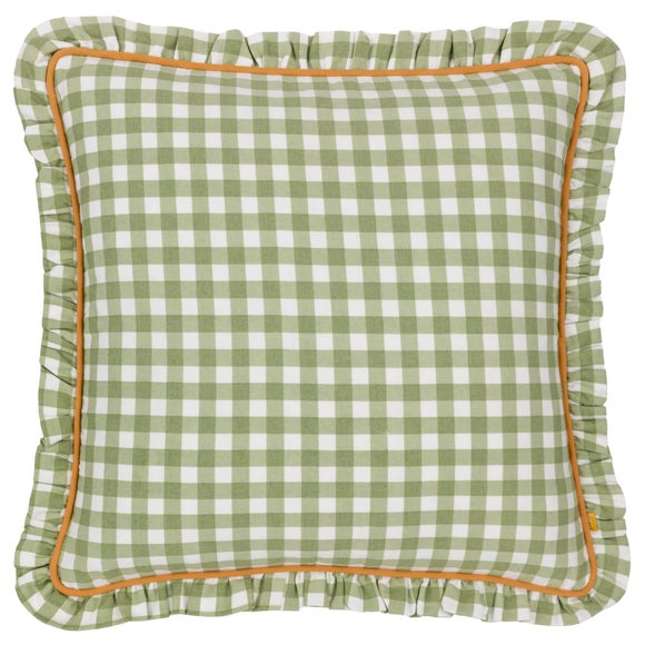 Furn. Maude Gingham Cotton Square Cushion - image 1