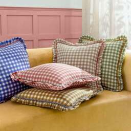 Furn. Maude Gingham Cotton Square Cushion - thumbnail 6