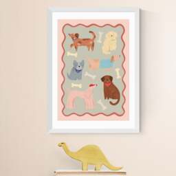 East End Prints Dogs in Sage and Pink Print