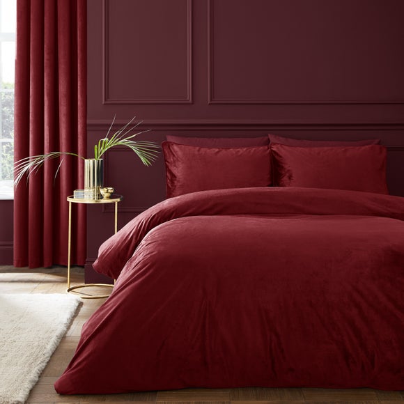 Catherine Lansfield Kingsley Soft Matt Velvet Duvet Cover and Pillowcase Set - image 1