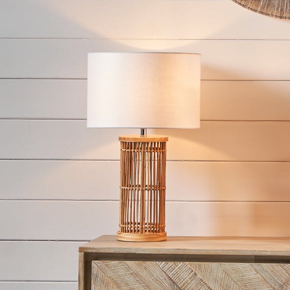 Sorbus Natural Ribbed Table Lamp - image 1