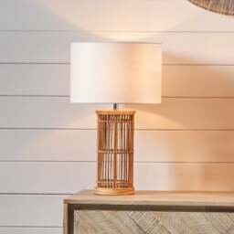 Sorbus Natural Ribbed Table Lamp - thumbnail 1