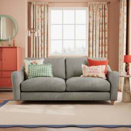 Hattie Slub Faux Linen 3 Seater Sofa - thumbnail 1