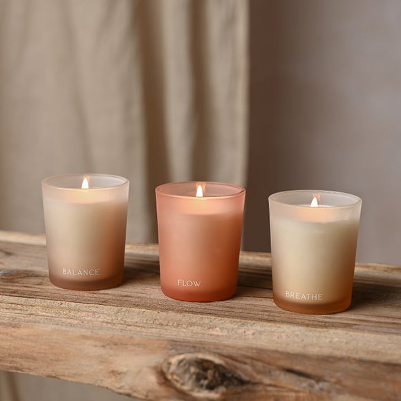 Serenity Tranquil Set of 3 Flow, Balance & Breathe Votive Candles - image 1
