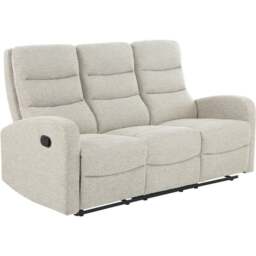 Rena Tonal Faux Linen Manual Recliner 3 Seater Sofa - thumbnail 1