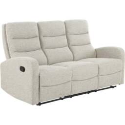 Rena Tonal Faux Linen Manual Recliner 3 Seater Sofa - thumbnail 2