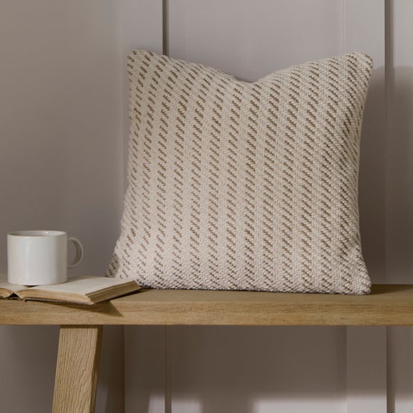 Jute Stripe Cotton Square Cushion Cover - image 1