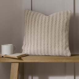 Jute Stripe Cotton Square Cushion Cover - thumbnail 1