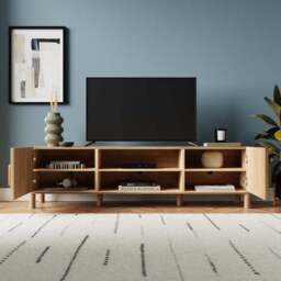 "Hatton Extra Wide TV Unit For TVs Up To 75"", Oak Effect" - thumbnail 2