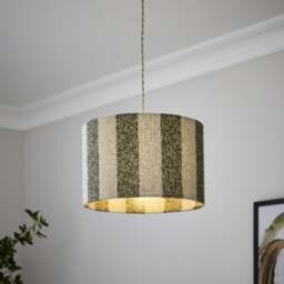 Beatrice Boucle Stripe Easy Fit Drum Lamp Shade - thumbnail 1