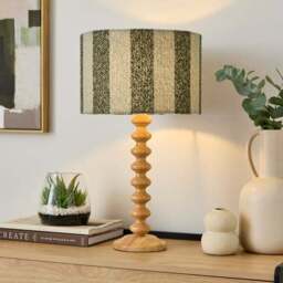 Beatrice Boucle Stripe Easy Fit Drum Lamp Shade - thumbnail 3