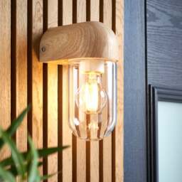 Wooden Outdoor Wall Light - thumbnail 1