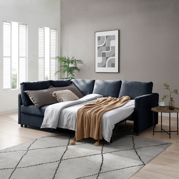 Miller Chenille 3 Seater Corner Double Sofa Bed - image 1
