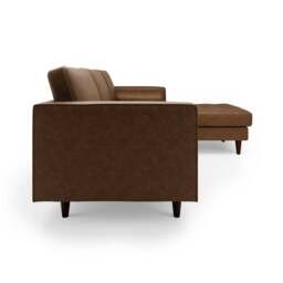 Zoe Faux Leather Corner Chaise - thumbnail 4