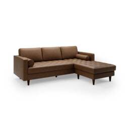Zoe Faux Leather Corner Chaise - thumbnail 2
