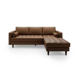 Zoe Faux Leather Corner Chaise - thumbnail 3
