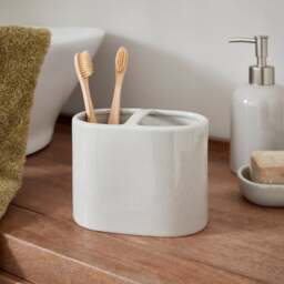 Reactive Glaze Double Toothbrush Holder