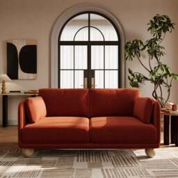 Armitage Chenille 2 Seater Sofa with Ball Feet