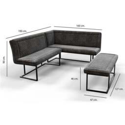 Indus Valley Athena 6 Seater Dining Table Corner Bench Set - thumbnail 6