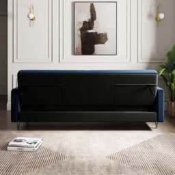 Kendall Quilted Velvet Clic Clac Storage Sofa Bed - thumbnail 3