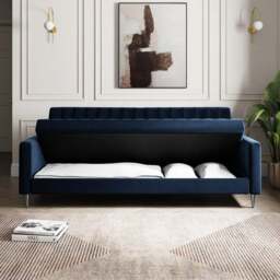 Kendall Quilted Velvet Clic Clac Storage Sofa Bed - thumbnail 4