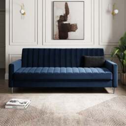 Kendall Quilted Velvet Clic Clac Storage Sofa Bed - thumbnail 2