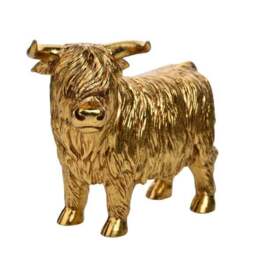 Hestia Gold Highland Cow Ornament - thumbnail 2