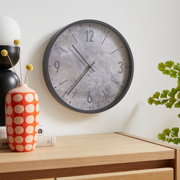 Concrete Effect Industrial Wall Clock - image 1