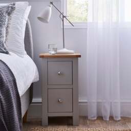 IKEA Minimalist Grey Bedside Cabinet With Drawer White Background - View #8
