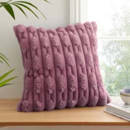 Bianca So Soft Carved Faux Fur Square Cushion - thumbnail 1